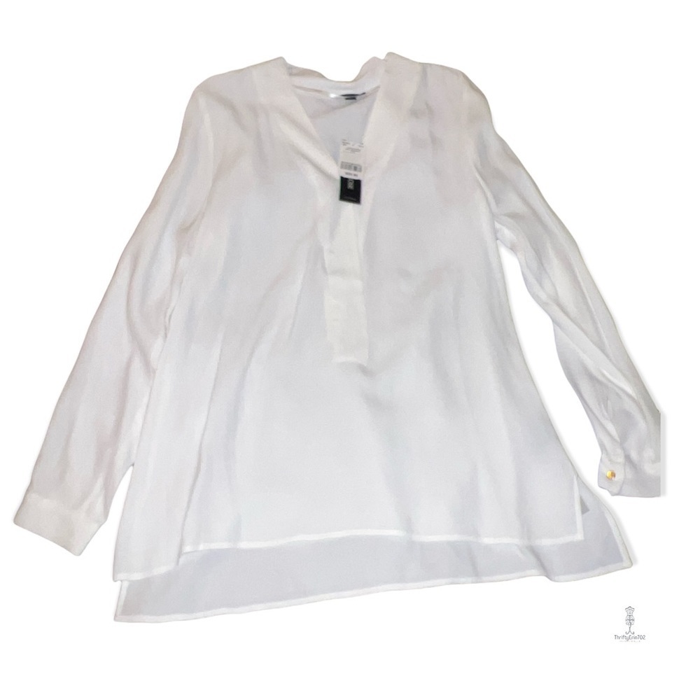 Le Chateau off white long sleeve tunic blouse